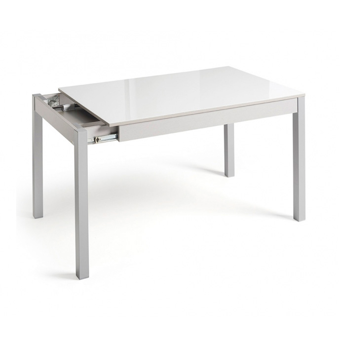 Mesa de cocina extensible 100x60 estructura blanca